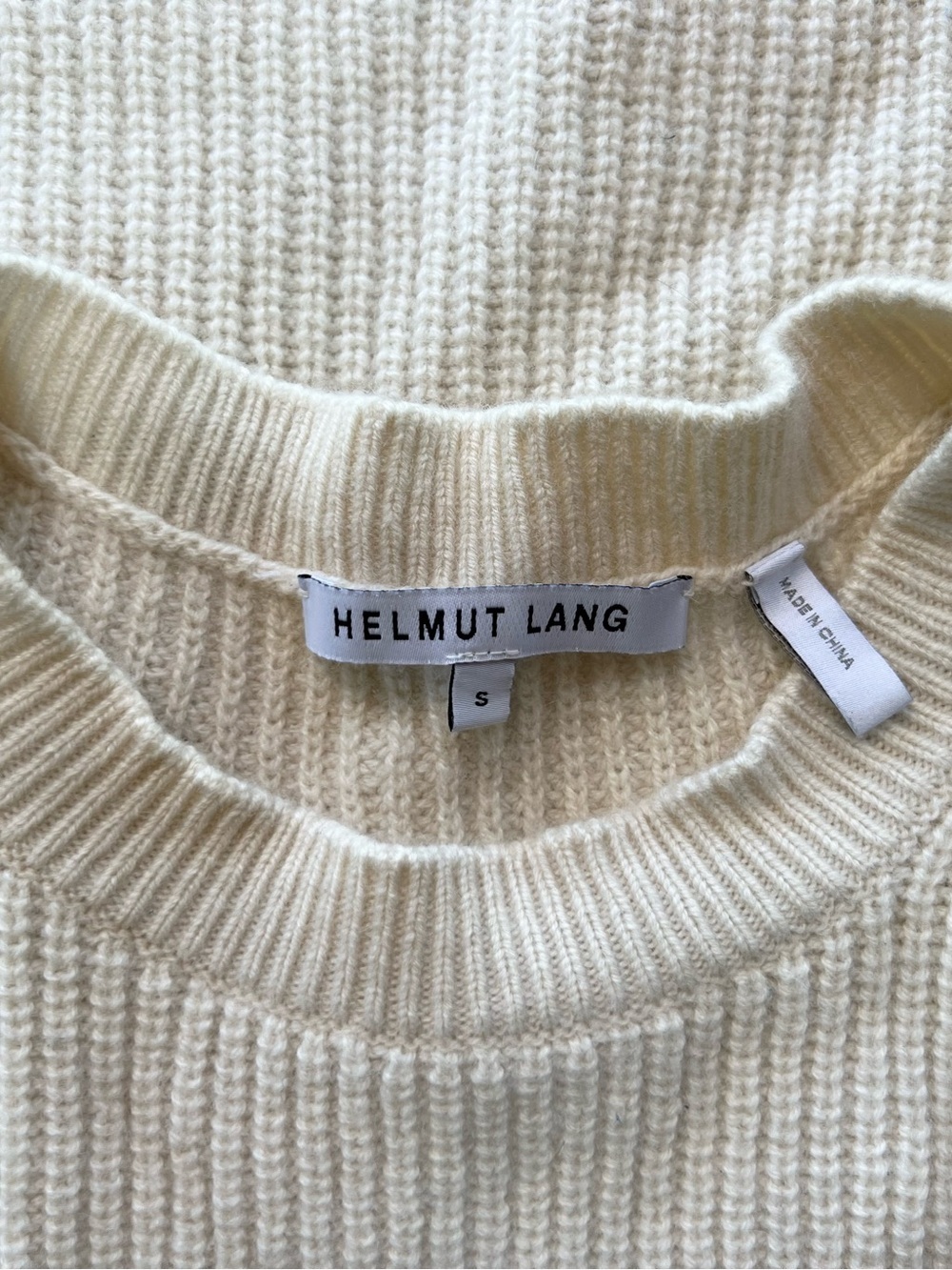 Helmut Lang Wool Cashmere Sleeveless Knit Tunic Sweater Dress Ivory Cream, Small - Picture 7 of 10